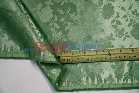 Satin Jacquard Satin Polyester Fabric - Satin Flower Brocade, 58/60" Width, Sample Swatch 3"x3" (1 Sample Swatch)