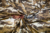 Army Camouflage Satin Print Polyester Fabric - Hunter Green Camouflage, 58/60" Width (1 Yard)
