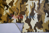 Army Camouflage Satin Print Polyester Fabric - Hunter Green Camouflage, 58/60" Width (1 Yard)