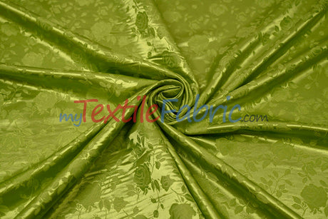 Satin Jacquard Satin Flower Brocade Polyester Fabric - Tone On Tone Floral Brocade, 60" Wide (65 Yards)