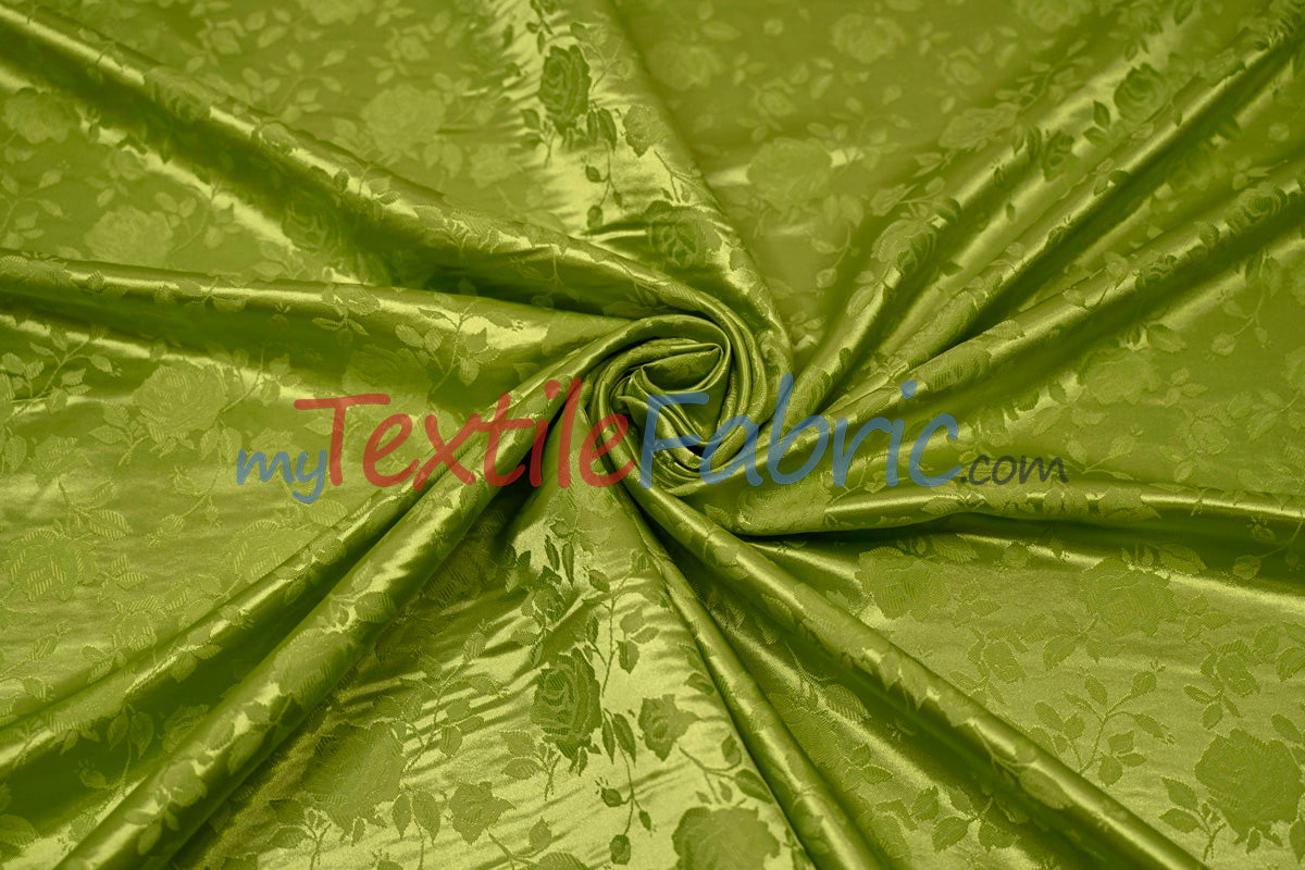 Satin Jacquard Satin Polyester Fabric - Satin Flower Brocade, 58/60" Width, Sample Swatch 3"x3" (1 Sample Swatch)