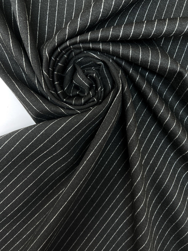 Jacquard Knit Striped Gray White