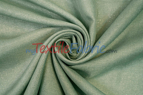Metallic Vintage Linen Polyester Fabric - Imitation Burlap, Metallic Foil Vein, 58/60" Width (1 Yard)