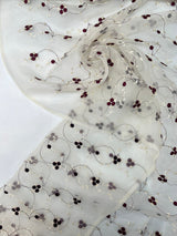 Embroidered Organza Polyamide Viscose Red Beige Black