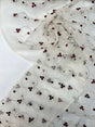 Embroidered Organza Polyamide Viscose Red Beige Black