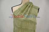 Pleated Ruffle Chiffon Polyester Fabric - Lightweight Textured Semi-Sheer, 44/46" Width (1 Yard)