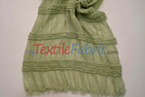 Pleated Ruffle Chiffon Polyester Fabric - Lightweight Textured Semi-Sheer, 44/46" Width (1 Yard)