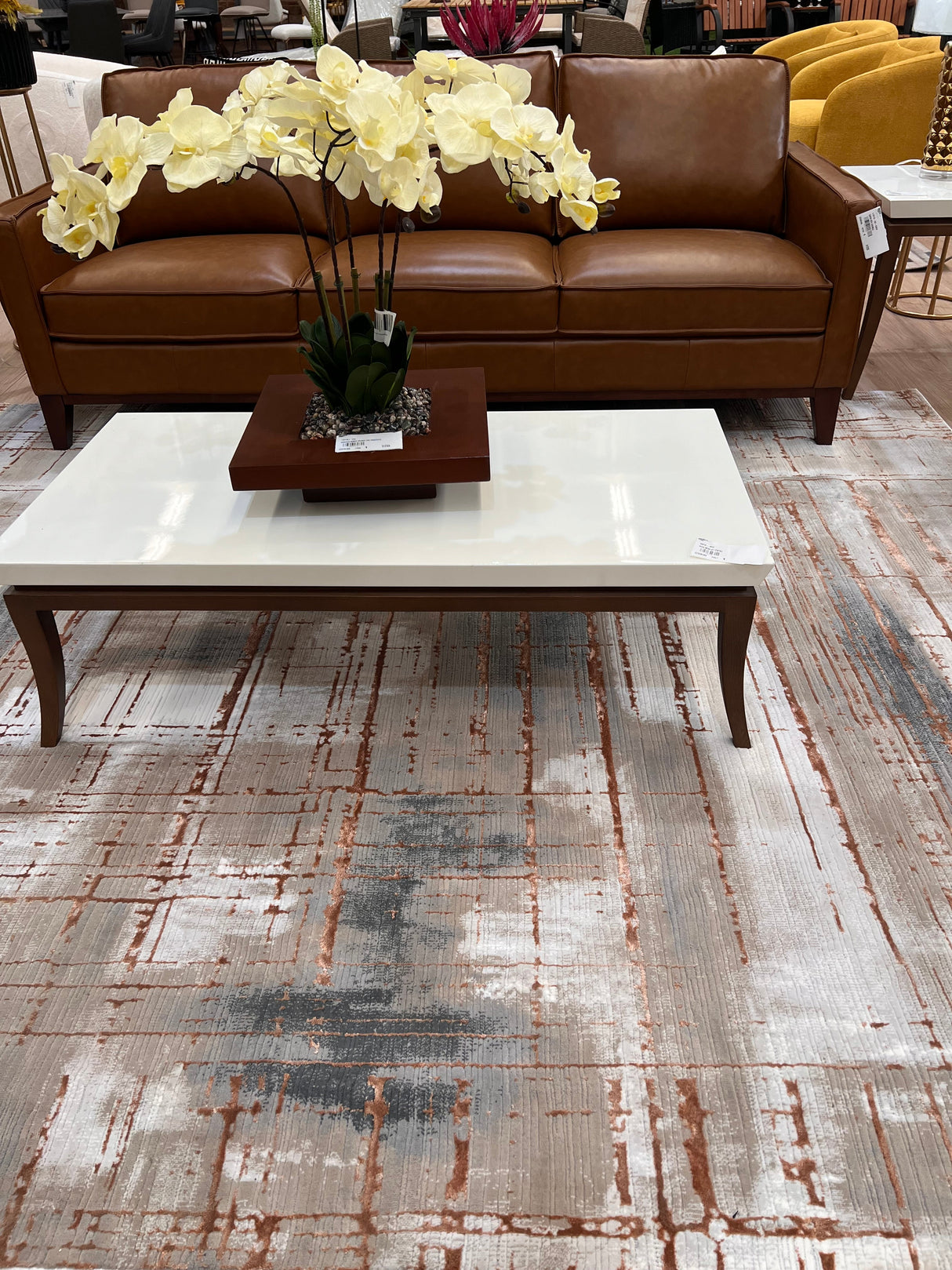METZ 4203 Polyester Viscose Fabric - Creme, Charcoal, Silver, Mocha Abstract Geometric High-Low Texture, 9' 8" x 13' (1 Rug)