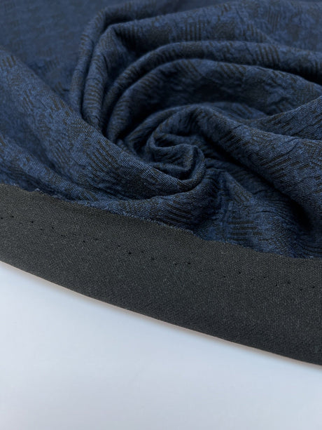 Polyamide Matlassé Houndstooth Blue-Black
