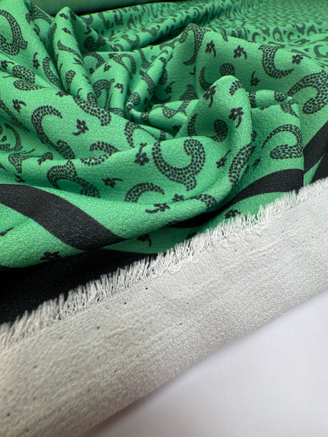 Polyamide Crepe Printed Green Black