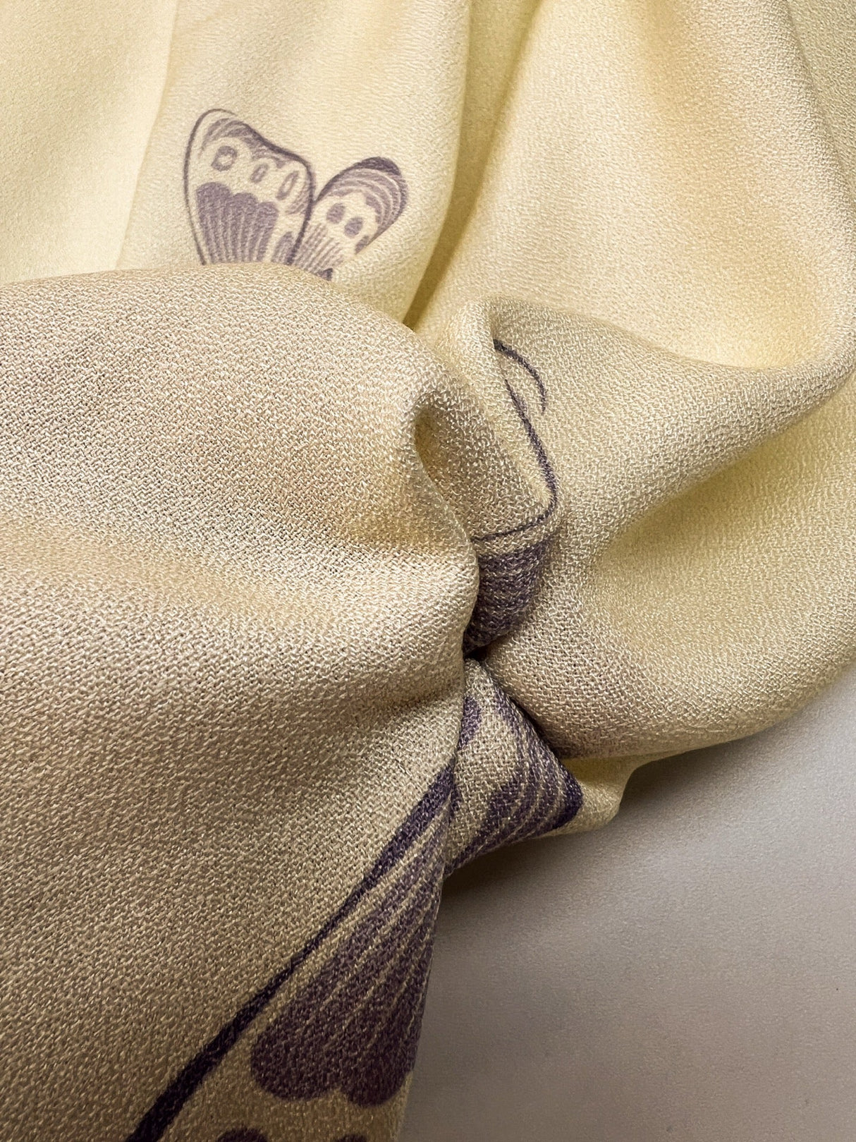 Viscose Crepe Printed Yellow Fabric