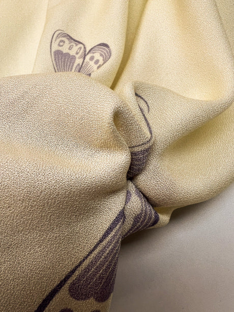 Viscose Crepe Printed Yellow Fabric