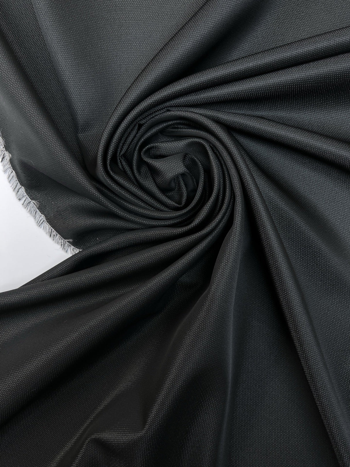 Black Jacquard Wool Blend Fabric
