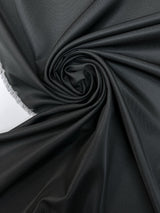 Black Jacquard Wool Blend Fabric