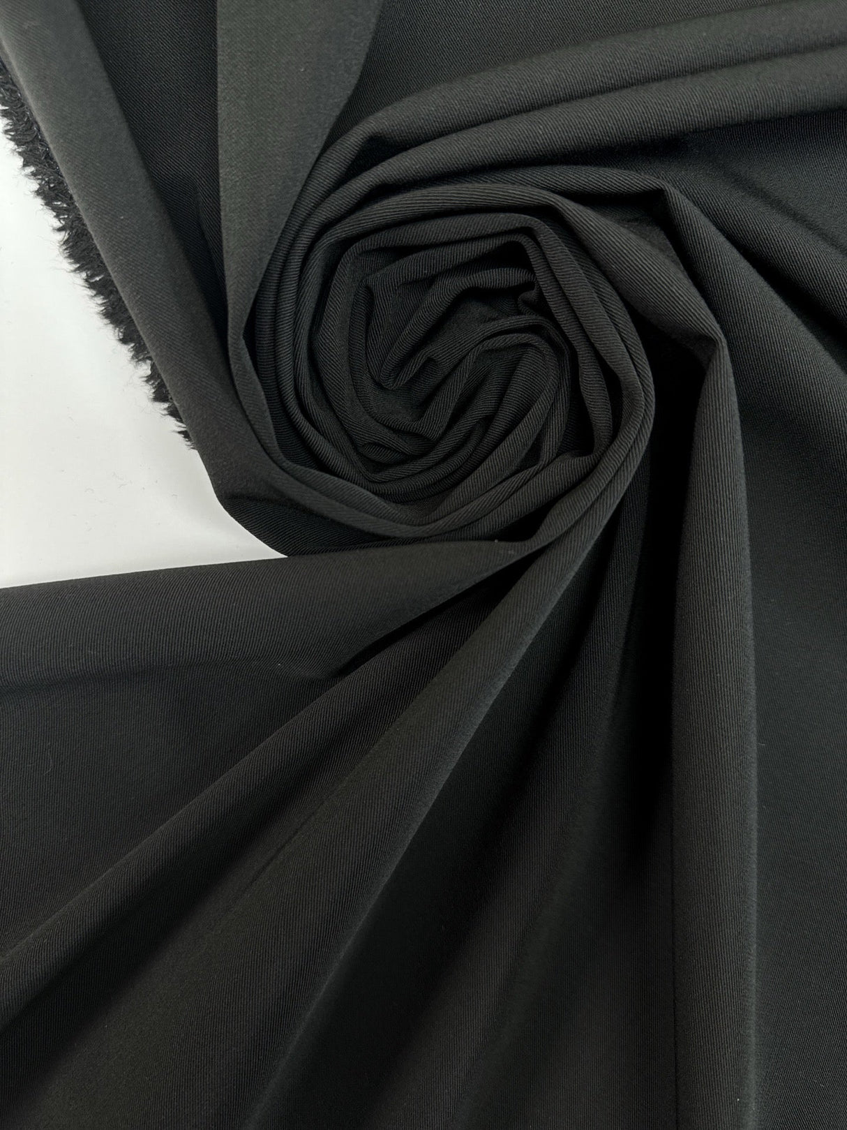 Black Polyester Viscose Elastane Twill