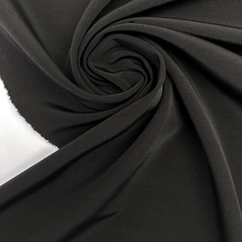 Wool Rep Weave Fabric Black