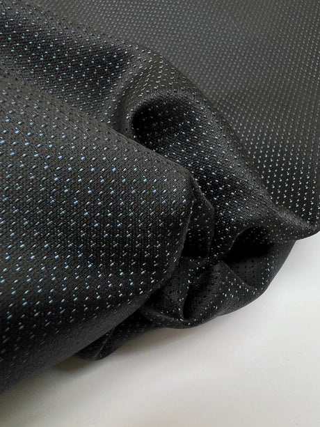 Jacquard Wool Fabric Blue Black