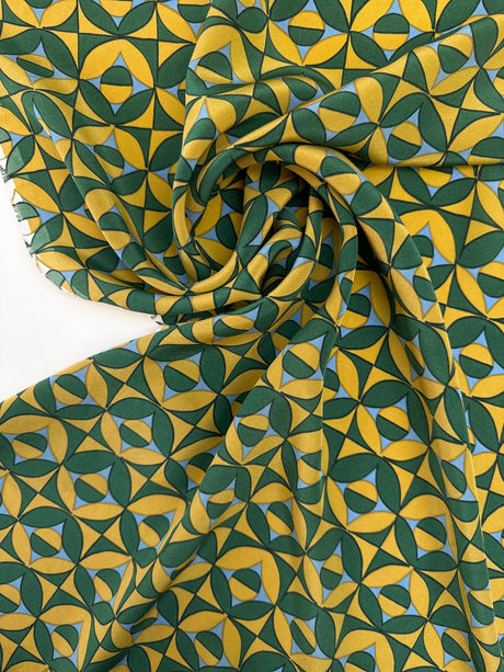 Silk Crepe Multicolour Printed Fabric