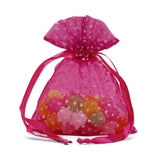 Polka Dot Organza Bags 4 '' x 5 '' Hot Pink Color 30 EACH / PACKAGE