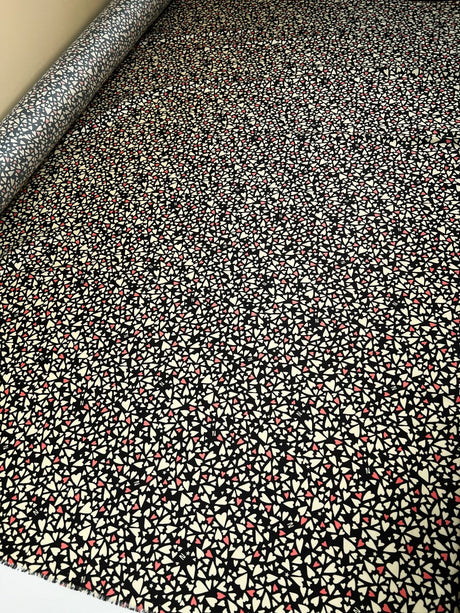 Printed Polyester Twill Beige Pink