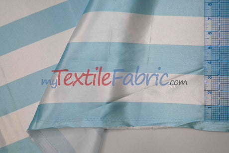 Stripe Satin Charmeuse Polyester Fabric - 2" Stripe, Multiple Colors, 58/60" Width (1 Yard)