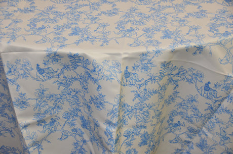 Ben Toile Polyester Fabric - French Toile Print, 58/60" Width, 4 Colors (1 Yard)
