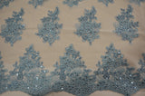 Camilla Embroidery Polyester Fabric - Flower Embroidery With Sequins, Sheer Bridal Lace, 52" Width (1 Yard)
