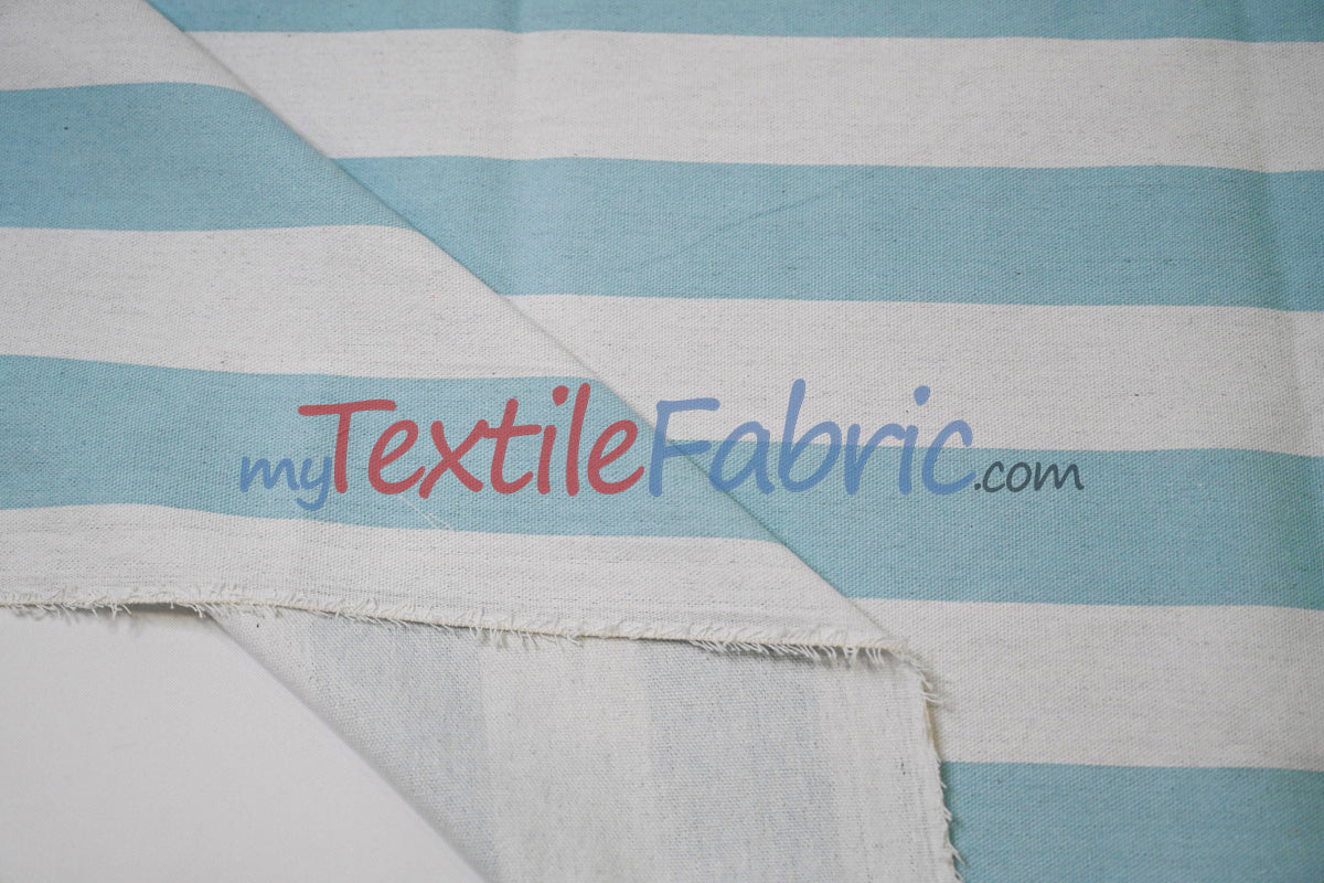 10 Oz 100% Cotton Canvas 2" Stripe Fabric - Multiple Colors, 60" Wide (1 Yard)