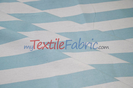 10 Oz 100% Cotton Canvas 2" Stripe Fabric - Multiple Colors, 60" Wide (1 Yard)