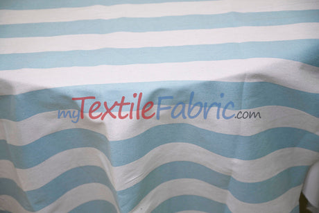 10 Oz 100% Cotton Canvas 2" Stripe Fabric - Multiple Colors, 60" Wide (1 Yard)