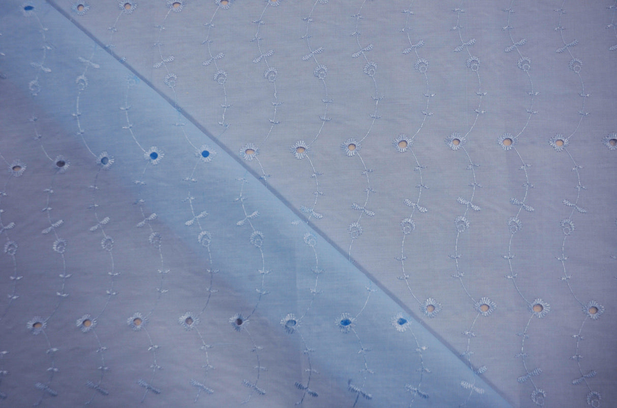 Polyester Cotton Eyelet Embroidery Fabric - No Scallop Ends, Multiple Colors, 60" Wide (1 Yard)