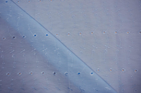Polyester Cotton Eyelet Embroidery Fabric - No Scallop Ends, Multiple Colors, 60" Wide (1 Yard)