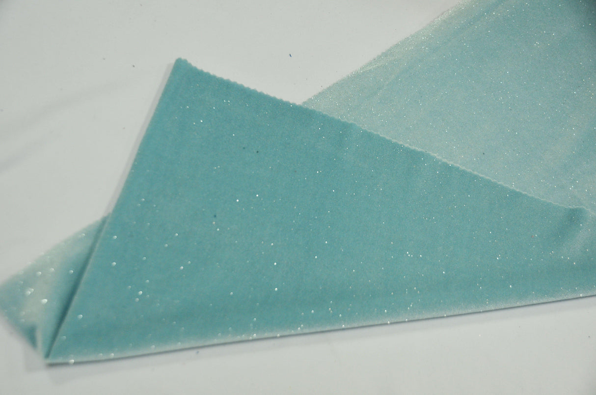 Glitter Stretch Velvet Polyester Spandex Fabric - Sparkling Glitter, 58/60" Width, Multiple Colors (1 Yard)