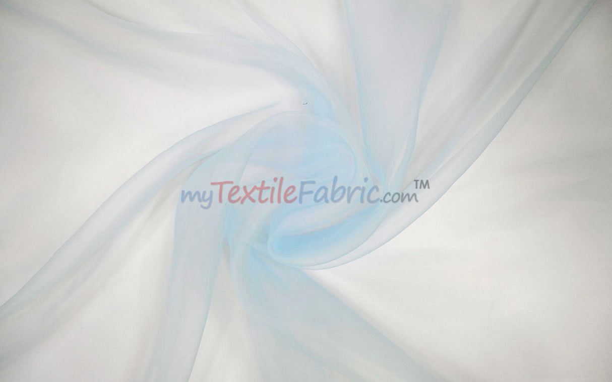 Super Organza Polyester Fabric - Semi-Sheen Sheer, 60" Width, White, Ivory, Baby Blue, Lavender, Black (By The Yard)