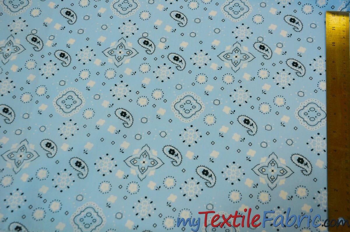 Bandana Cotton Print Polyester Cotton Broadcloth Fabric - Multiple Colors, 58/60" Width (1 Yard)