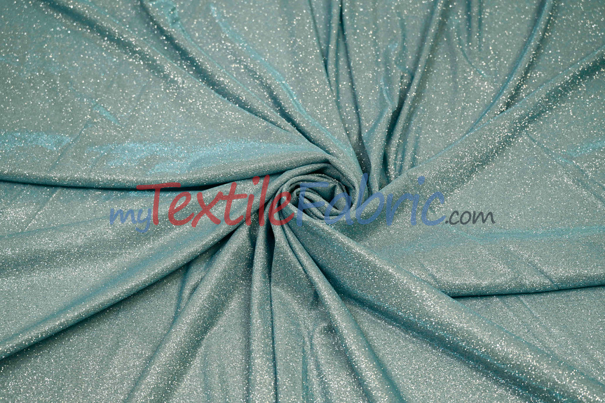 Stretch Glimmer Knit Polyester Spandex Fabric - Metallic Glitter Knit, 56" Width (1 Yard)