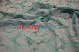 Damask Flocking Taffeta Fabric - Flocking Velvet Damask, 58/60" Width (1 Yard)