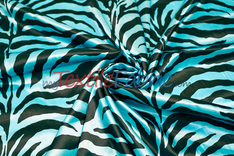 Zebra Charmeuse Satin Fabric - Zebra Print, 58/60" Width, Multiple Colors (1 Yard)