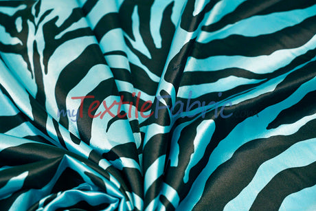 Zebra Charmeuse Satin Fabric - Zebra Print, 58/60" Width, Multiple Colors (1 Yard)