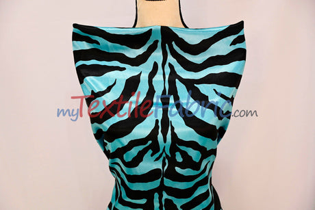 Zebra Charmeuse Satin Fabric - Zebra Print, 58/60" Width, Multiple Colors (1 Yard)