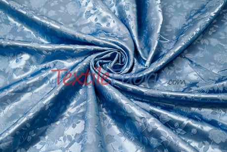 Satin Jacquard Satin Polyester Fabric - Satin Flower Brocade, 58/60" Width, Sample Swatch 3"x3" (1 Sample Swatch)