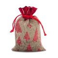 Gilded Tree Faux Jute Bag 8 '' x 10 '' Natural / Red Color 12 EACH / PACKAGE