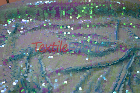 Fish Scale Paillette Sequins Polyester Fabric - 9Mm Sequins, 54" Width, Multiple Colors (1 Yard)