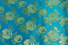 Oriental Metallic Flower Brocade Polyester Fabric - Metallic Brocade, 58" Wide (1 Yard)