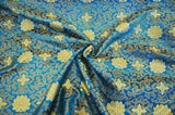 Chinese Medallion Brocade Polyester Fabric - Medallion Jacquard, 48" Width (1 Yard)