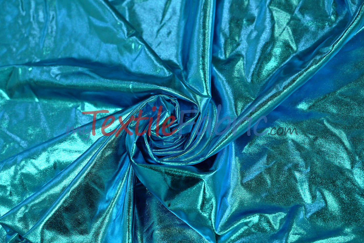 Metallic Foil Spandex Lame Spandex Fabric - All Over Foil, 60" Width (1 Yard)