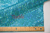 Holographic Mini Square Sequins Mesh Fabric - Holographic Mini Square Sequins, 45" Width (By The Yard)