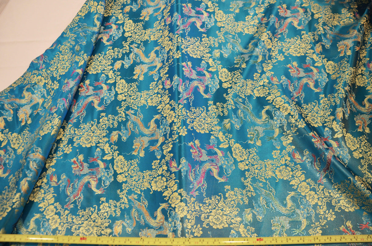 New Oriental Dragon Brocade Chinese Brocade Fabric - Oriental Dragon Pattern, 45" Width (1 Yard)