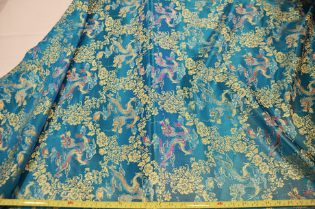 New Oriental Dragon Brocade Chinese Brocade Fabric - Oriental Dragon Pattern, 45" Width (1 Yard)