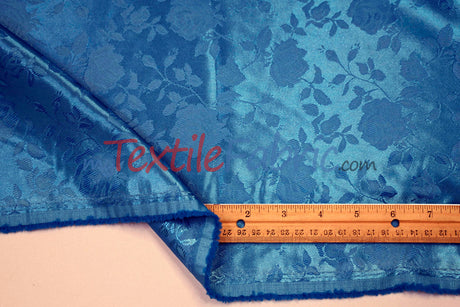 Satin Jacquard Satin Polyester Fabric - Satin Flower Brocade, 58/60" Width, Sample Swatch 3"x3" (1 Sample Swatch)